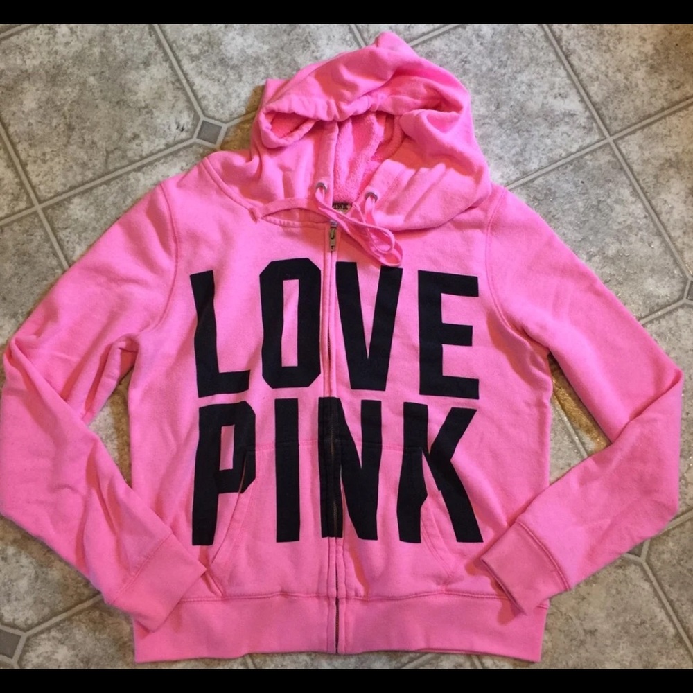 Pink Victoria secret hoodie size Large